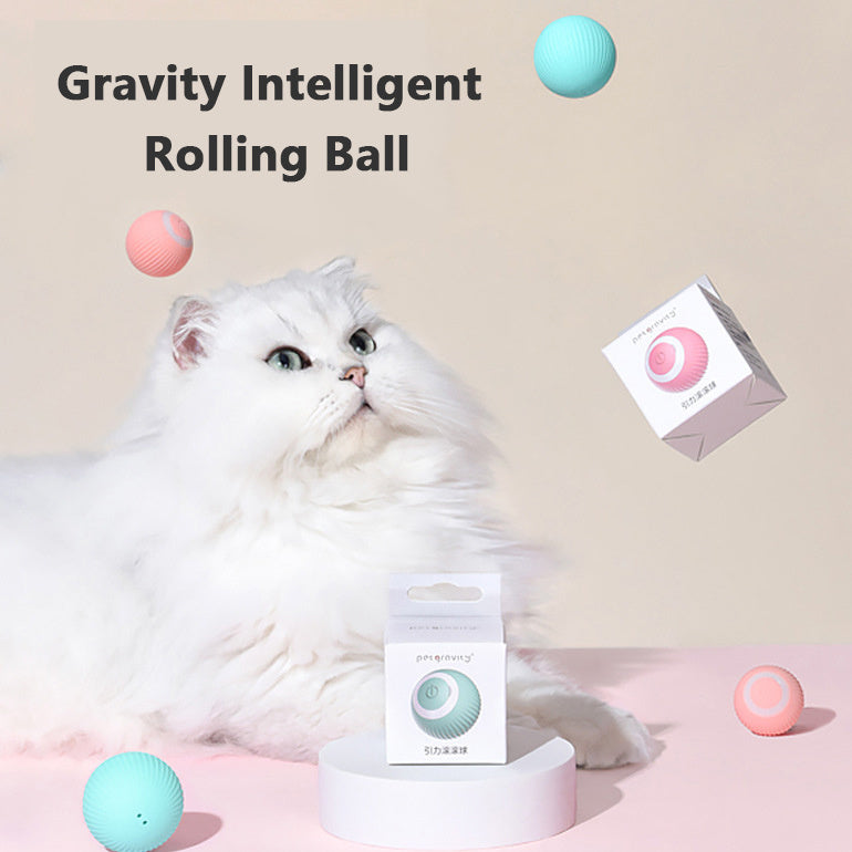 Katt Gravity Intelligent Rolling Ball – Automatisk Roterande Lekboll för Djur - PetsyParadise